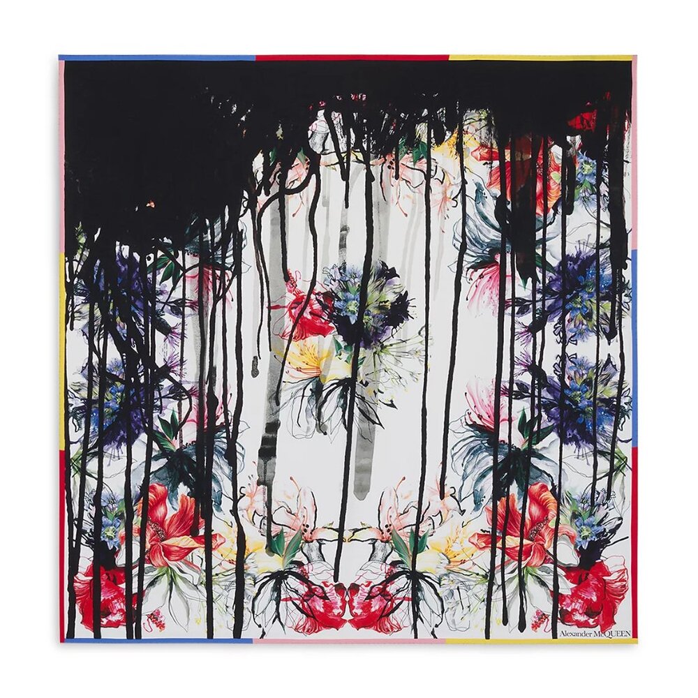 Alexander McQueen Exploded Flora Silk Scarf